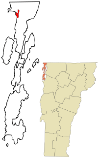 Location in Grand Isle County and the state of Vermont.