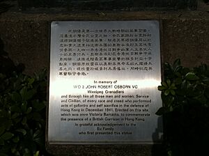 HK Central 香港公園 Hong Kong Park memory of John Robert Osborn bronze statue sign Nov-2013