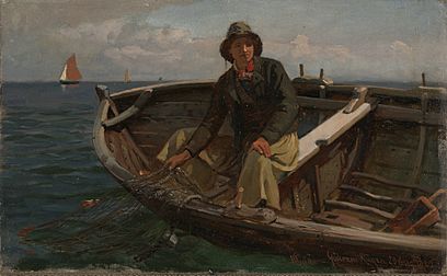 Hans Gude - Fisker fra Rügen (1882)