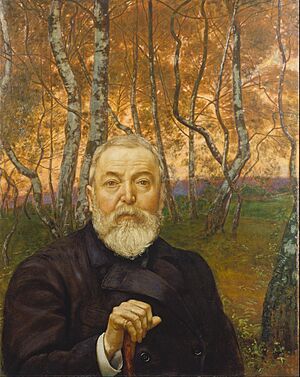 Hans Thoma - Self-Portrait in a Birch Grove - Google Art Project