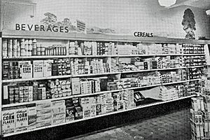 Interior of self-service store, Hayes, Kent