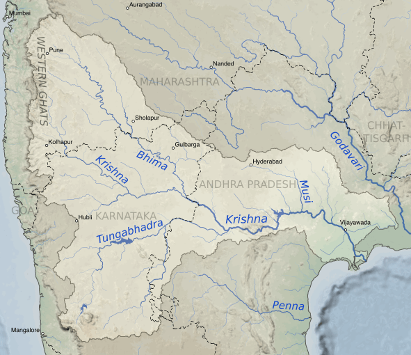 India Krishna River Map Images And Photos Finder   591px Krishna River Basin Map.svg 