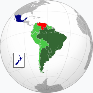 MERCOSUR Ortographic Map 2020 with Observer States