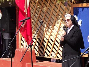 Madre Loreto Fuentes en ceremonia de despedida