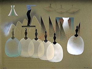 Man Ray, 1919, Seguidilla, airbrushed gouache, pen & ink, pencil, and colored pencil on paperboard, 55.8 x 70.6 cm, Hirshhorn Museum and Sculpture Garden
