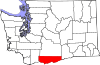 State map highlighting Klickitat County