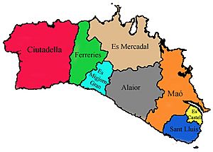 Mapa Menorca Municipis