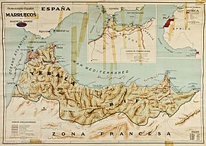 Mapa del Protectorado Español en Marruecos (1924)