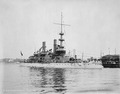 Massachusetts (BB2). Starboard bow at wharf, 06-1901 - NARA - 535432
