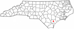 Location of Burgaw, North Carolina