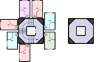 Nakagin capsule arrangement (13F) rA