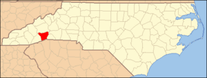 North Carolina Map Highlighting Henderson County