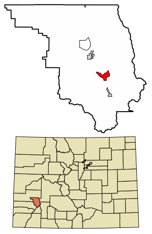 Location of the Portland CDP in Ouray County, Colorado.