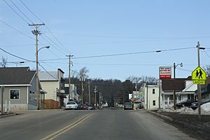 Looking north at downtown Poy Sippi