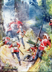 SHOUTING THEIR WAR-CRY, THE BRITISH CHARGED THE BREACH.