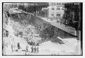 Seventh Avenue subway collapse looking from above
