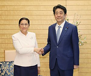 Shinzo Abe and Pany Yathotou 2019