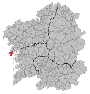 Situation of Ribeira within Galicia