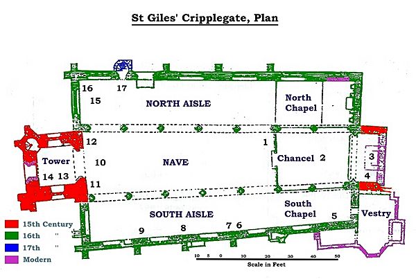 St Giles Cripplegate Plan