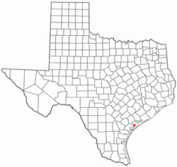 Location of Seadrift, Texas