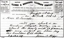 Telegram Inviting Lincoln to Plymouth