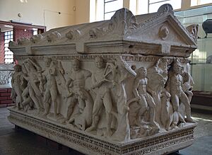 The Hercules Sarcophagus depicting the Twelve Labors of Hercules, 150-160 AD, Kayseri Archaeological Museum, Turkey (25682295994)
