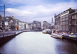 Town Houses on Canal in Amsterdam - Nov 1977