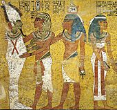 Tutankhamun embraces Osiris