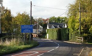 Welcome to Marshfield (from the south) - geograph.org.uk - 1550524