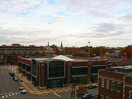 West Lafayette Public Library and Purdue University in background