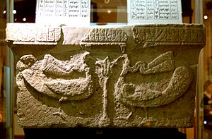 Base of a column with Albanian inscription