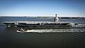 Broadside view of USS Gerald R. Ford (CVN-78) underway on 8 April 2017