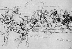 Captain Archibald Gillespie of the Marines was attacked by lancers, front and rear, at San Pascual