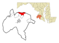 Charles County Maryland Incorporated and Unincorporated areas Waldorf Highlighted