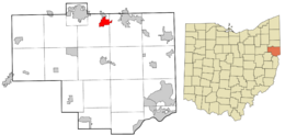 Location of Leetonia in Columbiana County, Ohio.