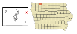 Location of Superior, Iowa