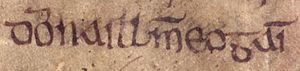 Dyfnwal ab Owain (Oxford Bodleian Library MS Rawlinson B 502, folio 25r)