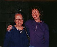 Felicitas Goodman and student, ca. 1988
