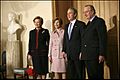 George and Laura Bush, King Albert II and Queen Paola of Belgium
