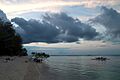 Gili Meno Island, Clouds over Bali Sea after sunset, Indonesia