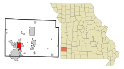 Location of Webb City, Missouri
