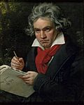Joseph Karl Stieler's Beethoven mit dem Manuskript der Missa solemnis