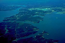Kentucky and Barkley Lakes aerial view