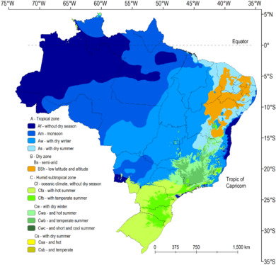 Koppen climate classification Brazil