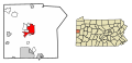 Lawrence County Pennsylvania Incorporated and Unincorporated areas New Castle Highlighted