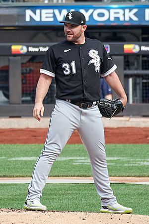 Liam Hendriks on the mound during a simulated game, July 19, 2023 (cropped).jpg