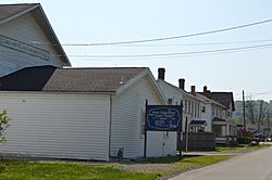 Main Street, with Grace Independent Baptist Church in the foreground