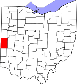 Map of Ohio highlighting Darke County