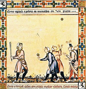 Medieval baseball (El juego de la Pelota) in the Cantigas de Santa Maria