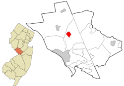 Location in Mercer County and the state of New Jersey